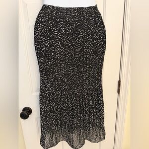 WD.NY Black & White Polka Dot Maxi Skirt – Size XL – Flowy & Chic